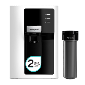 Aquaguard Enrich Astor 2X RO+UV Stainless Steel Alkaline Water Purifier | 2 Year Filter Life | With Mega Sediment Filter