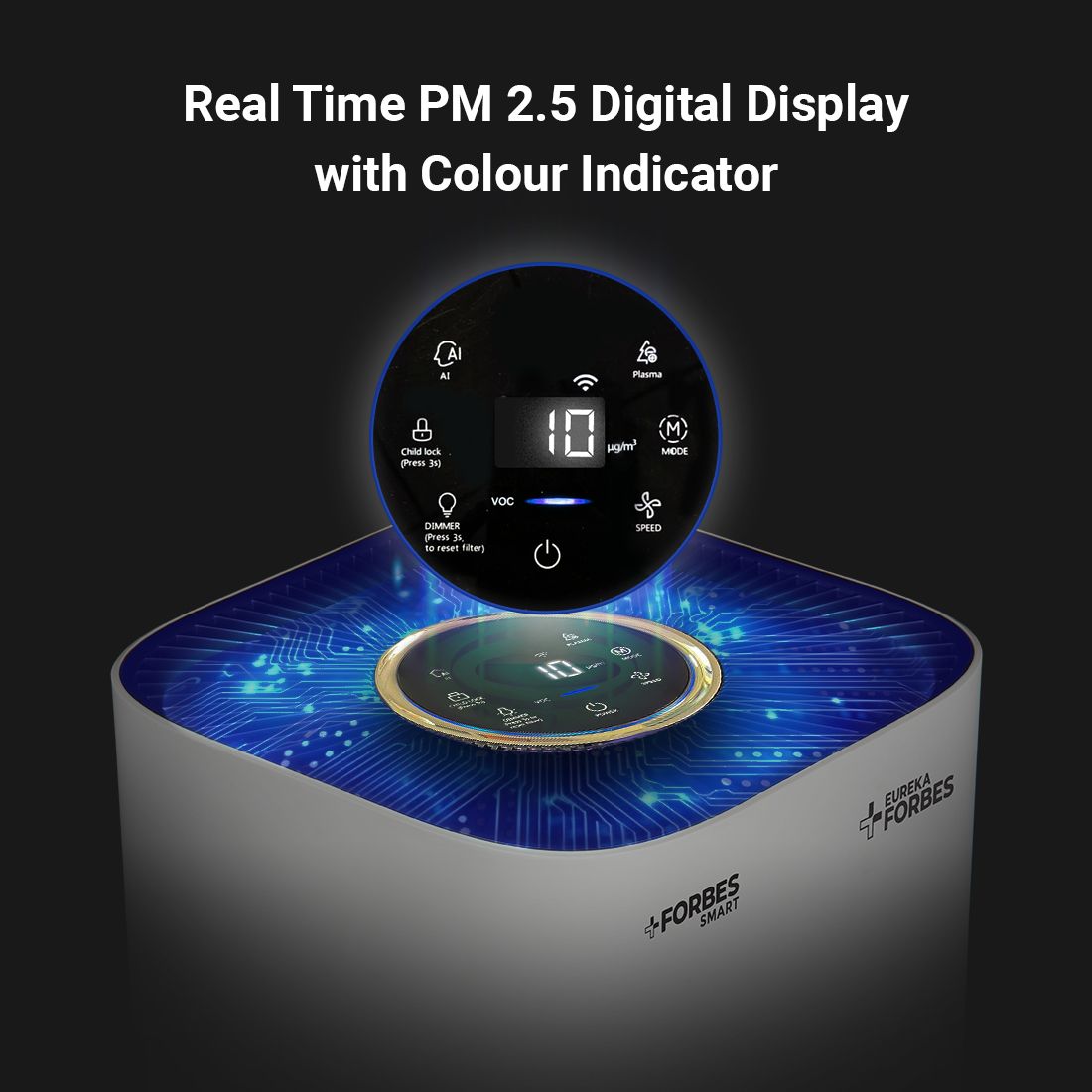 Eureka Forbes Smart 500 Surround 360° Air Purifier | True HEPA Grade 13 filter | Covers Large Area 670 Sq. Ft. | Sleep Mode | App Controlled - Image 5