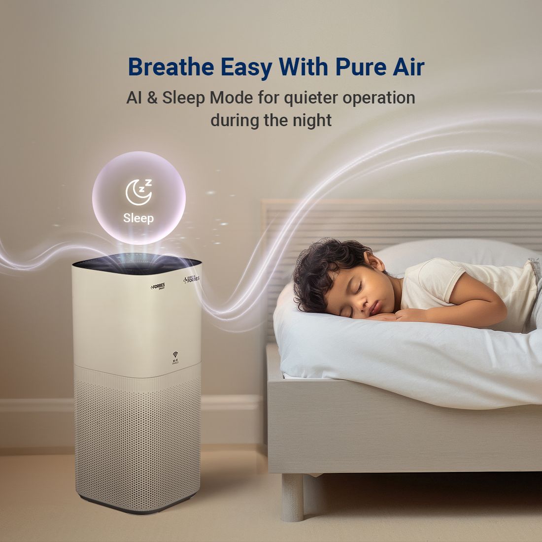 Eureka Forbes Smart 500 Surround 360° Air Purifier | True HEPA Grade 13 filter | Covers Large Area 670 Sq. Ft. | Sleep Mode | App Controlled - Image 4