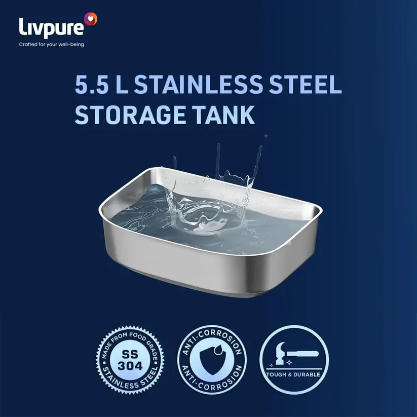 Livpure Sereno RO + UV + UF + Copper with Stainless Steel Tank Water Purifier - Image 4